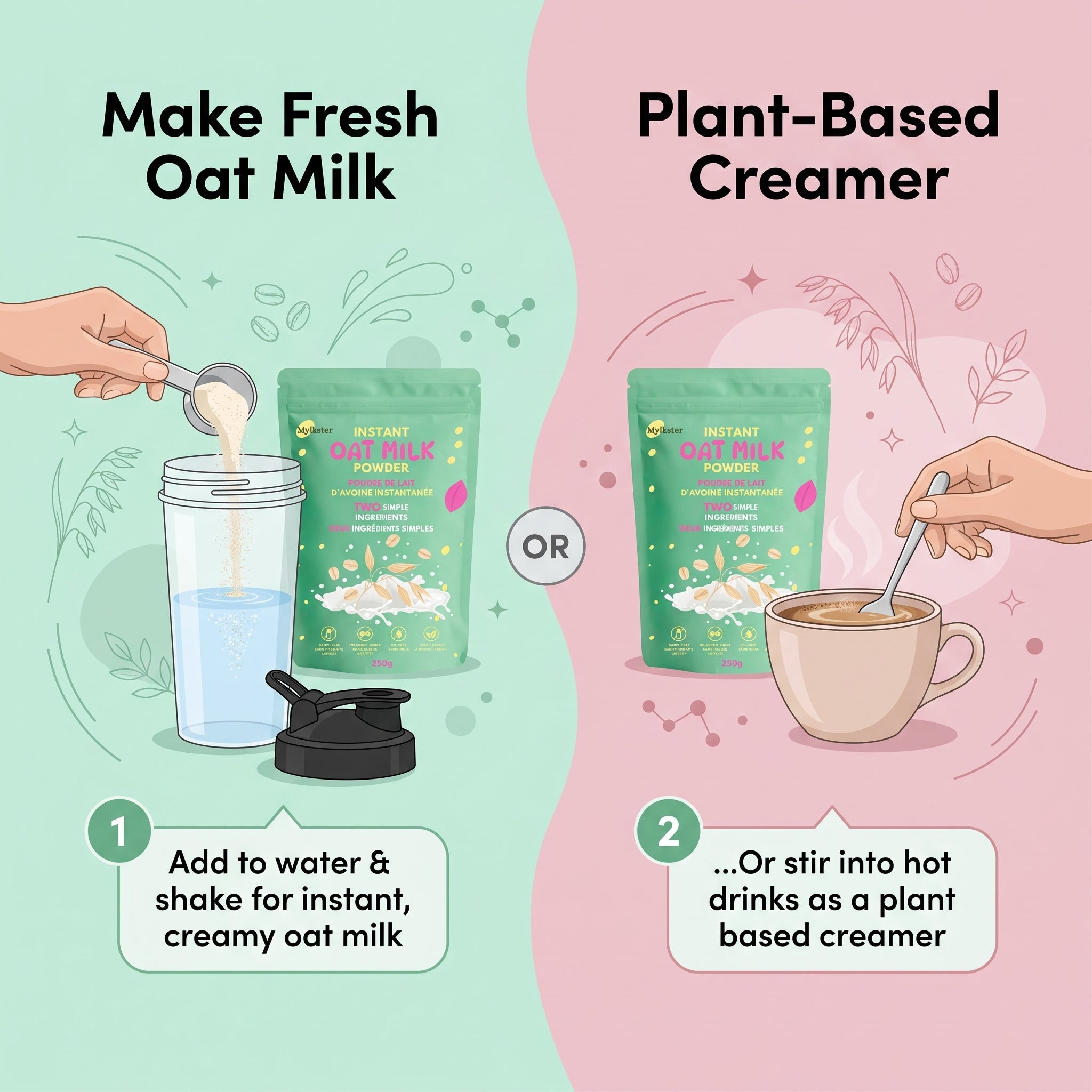 Instant Oat Milk Powder – Dairy-Free Vegan Milk Alternative | Mylkster