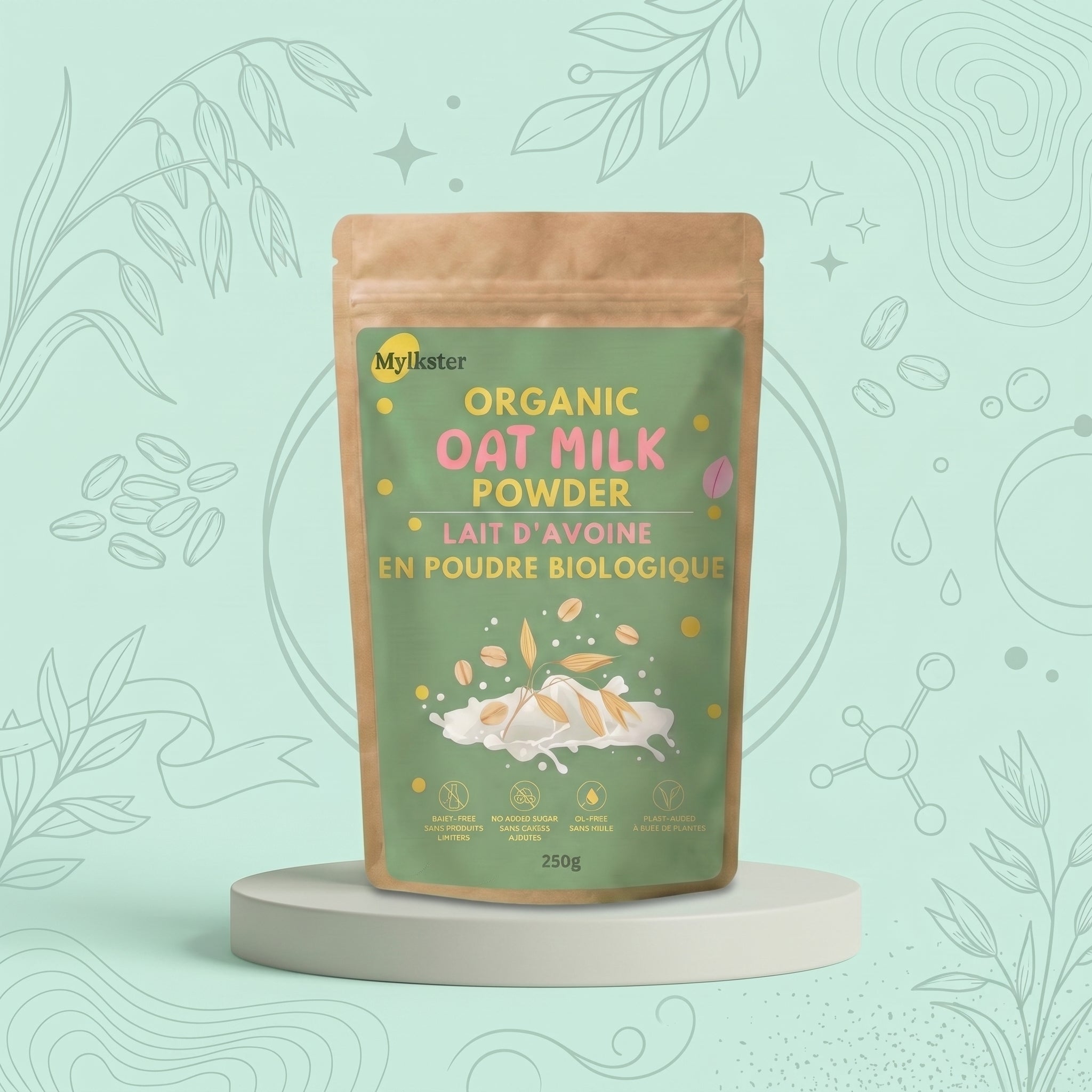 Organic Oat Milk Powder – Instant Dairy-Free Plant-Based Milk | Mylkster